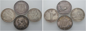 Frankreich-Königreich. Louis XV. 1715-1774. 
Lot (4 Stücke): Jetonartige Silbermedaillen 1729. Tresor Royal (7,18 g), 1737. Comitia Burgundiae (9,62 ...