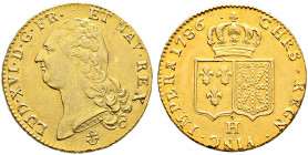 Frankreich-Königreich. Louis XVI. 1774-1793. 
Doppelter Louis d'or au buste nu 1786 -La Rochelle-. Gad. 363 (R2), Ciani 2182, Dupl. 1706, Fr. 474. 15...