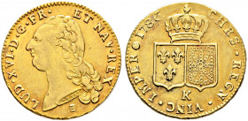 Frankreich-Königreich. Louis XVI. 1774-1793. 
Doppelter Louis d'or au buste nu 1786 -Bordeaux-. Gad. 363, Ciani 2182, Dupl. 1706, Fr. 474. 15,25 g le...
