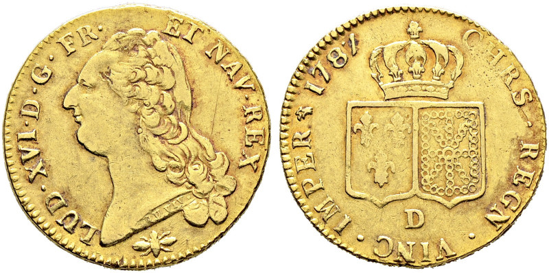 Frankreich-Königreich. Louis XVI. 1774-1793. 
Doppelter Louis d'or au buste nu ...