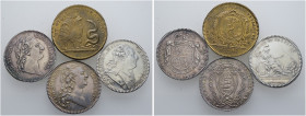 Frankreich-Königreich. Louis XVI. 1774-1793. 
Lot (4 Stücke): Jetonartige Silbermedaillen 1774. Stände der Bretagne (6,84 g), o.J. Staatsanwälte von ...