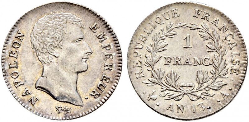 Frankreich-Königreich. Napoleon I. 1804-1815. 
Franc AN 13 (1804/05) -Paris-. G...