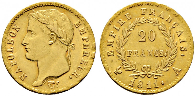 Frankreich-Königreich. Napoleon I. 1804-1815. 
20 Francs 1811 -Paris-. Gad. 102...