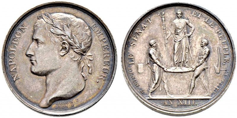 Frankreich-Königreich. Napoleon I. 1804-1815. 
Silbermedaille AN XIII (1804) vo...