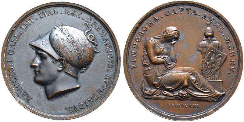 Frankreich-Königreich. Napoleon I. 1804-1815. 
Bronzemedaille 1805 von Manfredi...