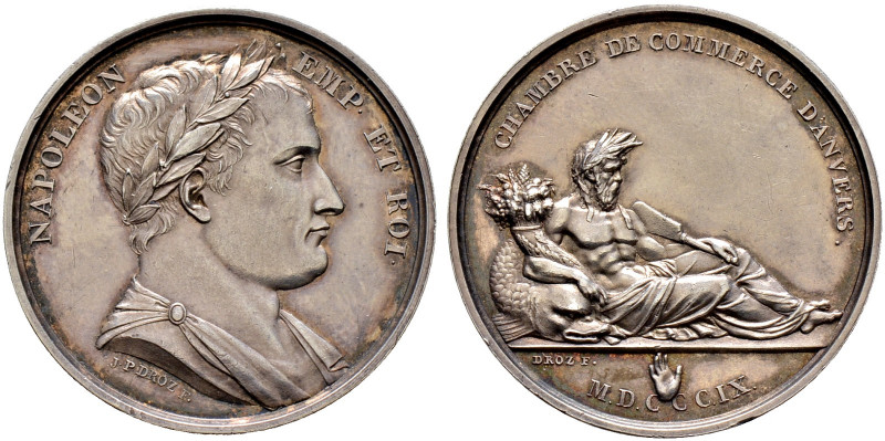 Frankreich-Königreich. Napoleon I. 1804-1815. 
Silberne Prämienmedaille 1809 vo...