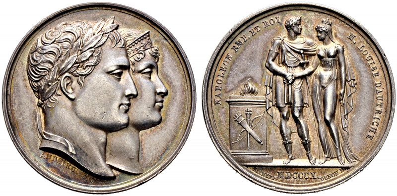 Frankreich-Königreich. Napoleon I. 1804-1815. 
Silbermedaille 1810 von Andrieu ...