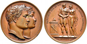 Frankreich-Königreich. Napoleon I. 1804-1815. 
Bronzemedaille 1810 von Andrieu und Brenet, auf den gleichen Anlass. Wie vorher, jedoch ohne Randgravu...