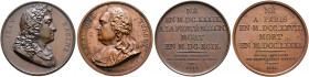 Frankreich-Königreich. Louis XVIII. 1814, 1815-1824. 
Lot (2 Stücke): Bronzemedaille 1817 von Andrieu, auf Jean Racine (1639-1699, einer der bedeuten...