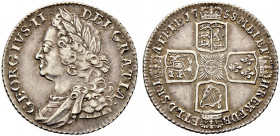 Großbritannien. George II. 1727-1760. 
Shilling 1758. Spink 3704. feine Patina, winzige Kratzer, fast vorzüglich