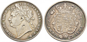 Großbritannien. George IV. 1820-1830. 
Halfcrown 1821. Spink 3807. kleine Punze(?) auf dem Avers, sehr schön