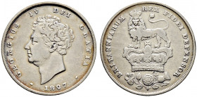 Großbritannien. George IV. 1820-1830. 
Shilling 1827. Spink 3812. besserer Jahrgang, sehr schön
