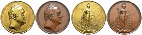 Großbritannien. George IV. 1820-1830. 
2-tlg. Set: Vergoldete Silbermedaille 1827 von J. Henning, auf die Ernennung von William Duke of Clarence (der...