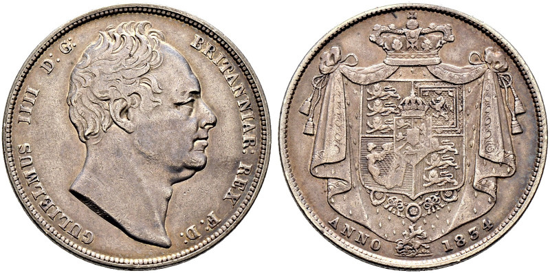 Großbritannien. William IV. 1830-1837. 
Halfcrown 1834. Spink 3834. feine Patin...