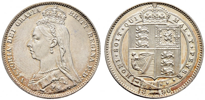 Großbritannien. Victoria 1837-1901. 
Shilling 1890. Jubilee coinage. Spink 3927...