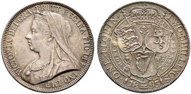 Großbritannien. Victoria 1837-1901. 
Florin 1893. Spink 3939. feine Patina, vorzüglich-prägefrisch