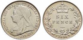 Großbritannien. Victoria 1837-1901. 
Sixpence 1896. Spink 3941. prägefrisch