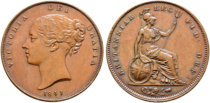 Großbritannien. Victoria 1837-1901. 
Cu-Penny 1841. Spink 3948. selten in diese...