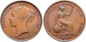Großbritannien. Victoria 1837-1901. 
Cu-Penny 1847. Spink 3948. selten in dieser Erhaltung, vorzüglich-prägefrisch