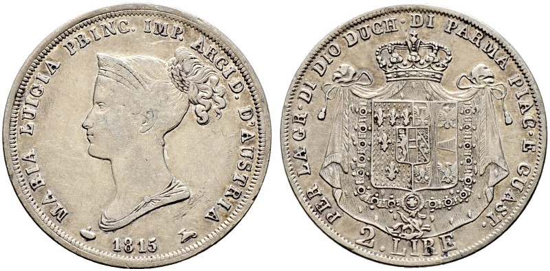 Italien-Parma. Maria Luigia 1815-1847. 
2 Lire 1815 -Mailand-. MIR 1094, Pagani...