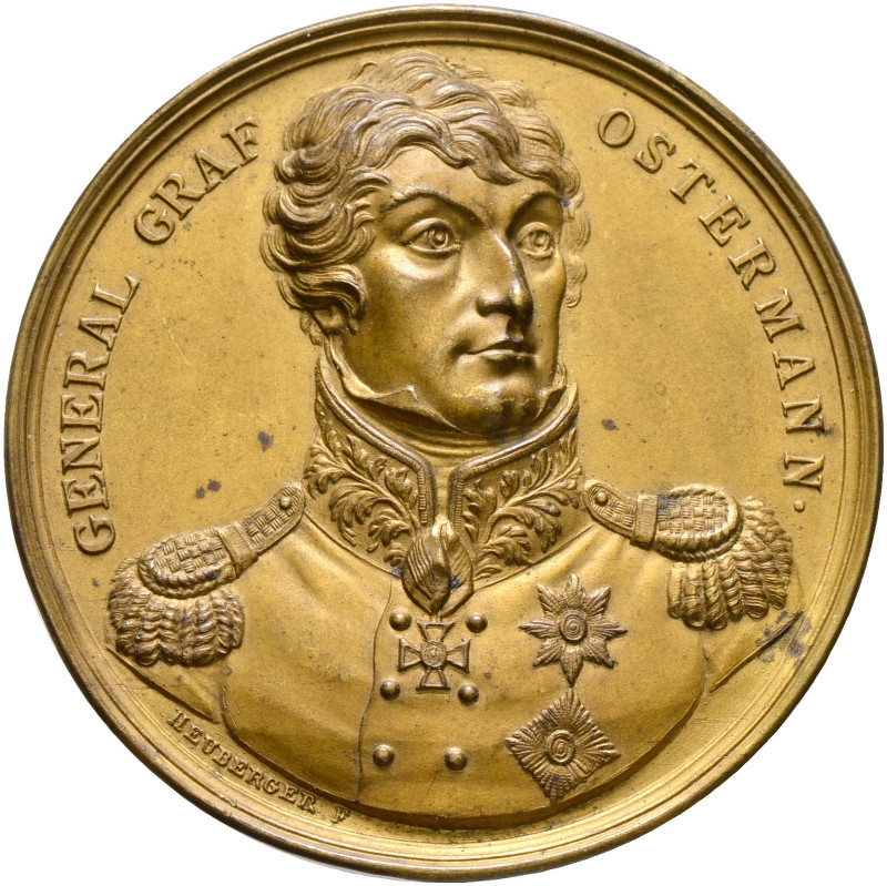 Russland. Alexander I. 1801-1825. 
Einseitiges, hohl geprägtes Bronzeklischee o...