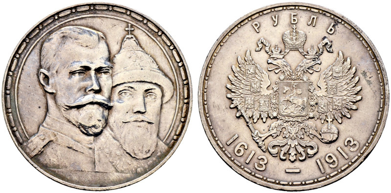 Russland. Nikolaus II. 1894-1917. 
Rubel 1913 -St. Petersburg-. Auf die 300-Jah...