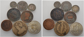 8 Stücke: Münzen von Frankreich, Italien, Schweiz, Westfalen und dazu Preußen.
schön-sehr schön, sehr schön, vorzüglich