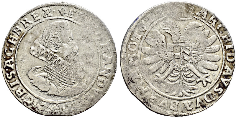 Haus Habsburg. Ferdinand II. 1592/1619-1637. 
1/2 Kippertaler zu 75 Kreuzer 162...