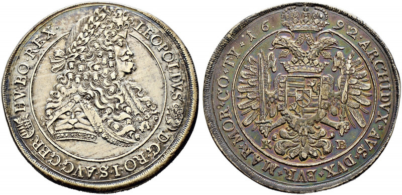 Haus Habsburg. Leopold I. 1657-1705. 
Taler 1692 -Kremnitz-. Her. 735, Dav. 326...