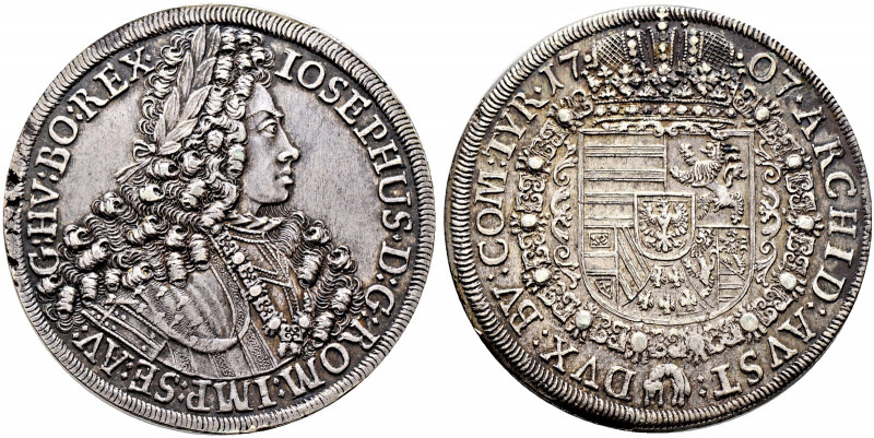 Haus Habsburg. Josef I. 1705-1711. 
Taler 1707 -Hall-. Her. 130, Dav. 1018, Vog...
