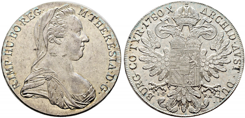 Haus Habsburg. Maria Theresia 1740-1780. 
Taler 1780 -Wien-. Geprägt 1790-1805....