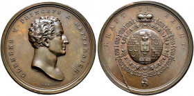 Haus Österreich. Franz I., Kaiser von Österreich 1804-1835. 
Bronzemedaille o.J. (1816) von I. Weiss, auf Clemens Wenzel von Metternich. Büste des Fü...