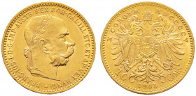 Haus Österreich. Franz Josef I., Kaiser von Österreich 1848-1916. 
10 Kronen 1905. Her. 384, J. 378a, Fr. 506. 3,40 g vorzüglich-prägefrisch