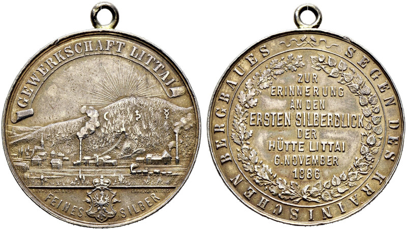 Haus Österreich. Franz Josef I., Kaiser von Österreich 1848-1916. 
Silbermedail...