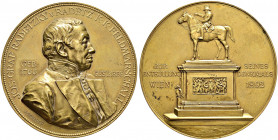 Haus Österreich. Franz Josef I., Kaiser von Österreich 1848-1916. 
Große Medaille aus heller Bronze 1892 von A. Scharff, auf die Enthüllung des Radet...
