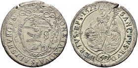 Salzburg, Erzbistum. Paris Graf von Lodron 1619-1653. 
1/2 Kippertaler zu 60 Kreuzer 1622. Wappen unter Legatenhut / Heiliger Rupert mit Mitra, Krumm...
