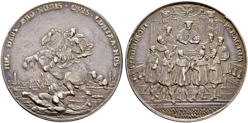 Augsburg, Stadt. 
Silbergussmedaille o.J. (um 1730/32) auf die Übergabe der Aug...