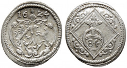 Bamberg, Bistum. Johann Georg II. Fuchs von Dornheim 1623-1633. 
Dreier 1624 -Nürnberg-. Krug 229, Heller 114. vorzüglich