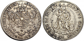 Bayern. Maximilian I. als Kurfürst 1623-1651. 
1/2 Madonnentaler 1627 -München-. Hahn 104, Witt. 910. Henkelspur, sonst gutes sehr schön