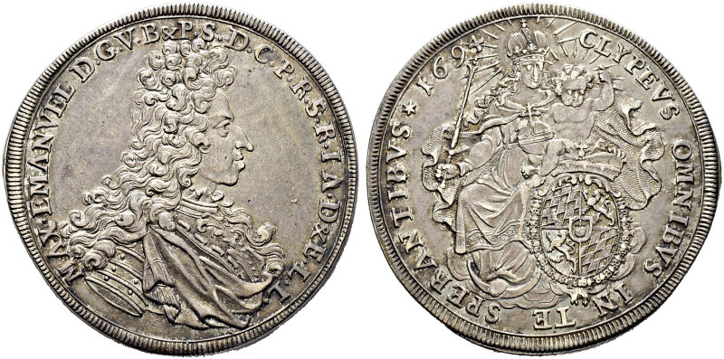 Bayern. Maximilian II. Emanuel 1679-1726. 
Taler 1694 -München-. Geharnischtes ...
