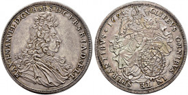 Bayern. Maximilian II. Emanuel 1679-1726. 
Taler 1694 -München-. Ein zweites Exemplar. Hahn 199, Dav. 6099, Witt. 1645 Anm. -Walzen­prägung- feine Pa...