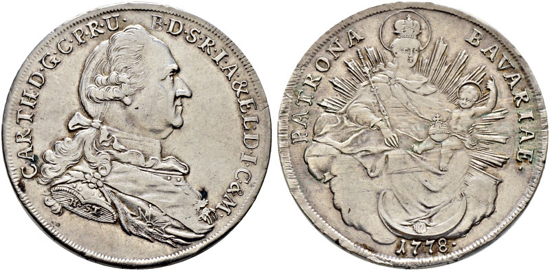 Bayern. Karl Theodor 1777-1799. 
Madonnentaler 1778 -München-. Signatur H.ST. H...