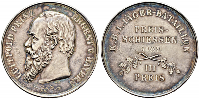 Bayern. Luitpold, Prinzregent 1911. 
Silberne Prämienmedaille o.J. (1909) von A...