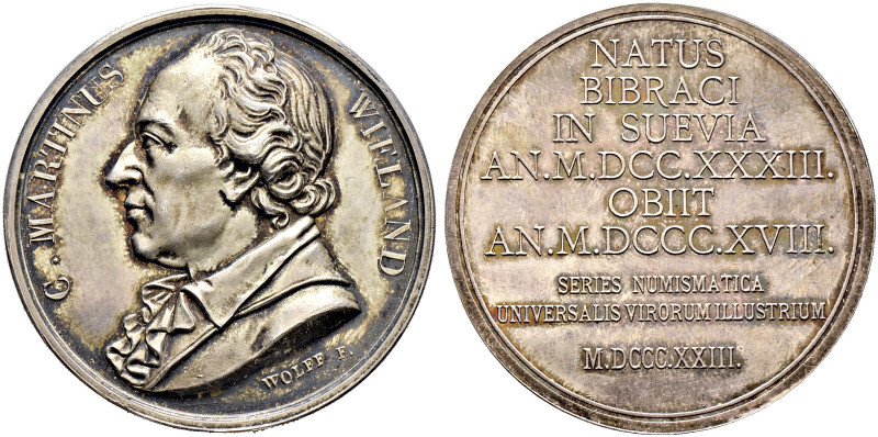 Biberach, Stadt. 
Silbermedaille 1823 (Neuprägung der Monnaie de Paris nach 187...
