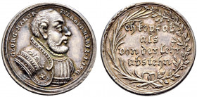 Brandenburg-Franken. Georg der Fromme, allein 1527-1537. 
Kleine Silbermedaille o.J. (1730) von P.P. Werner, auf die 200-Jahrfeier der Augsburger Kon...
