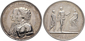 Brandenburg-Preußen. Friedrich Wilhelm II. 1786-1797. 
Silbermedaille 1793 von Loos, auf die Vermählung des Kronprinzen Friedrich Wilhelm mit Luise A...