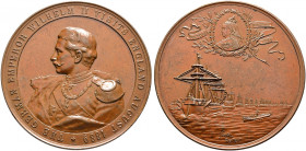 Brandenburg-Preußen. Wilhelm II. 1888-1918. 
Bronzemedaille 1889 von Lauer, auf seinen Besuch bei der britischen Flotte in Spithead. Brustbild des Ka...