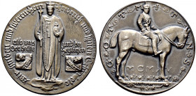 Brandenburg-Preußen. Wilhelm II. 1888-1918. 
Mattierte Silbermedaille 1915 von P. Sturm, auf das 500-jährige Bestehen der Huldigung von Friedrich I. ...
