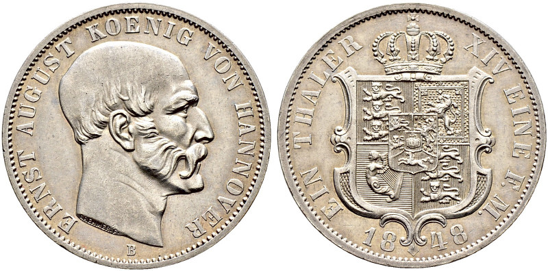 Braunschweig-Calenberg-Hannover. Ernst August 1837-1851. 
Taler 1848 B. AKS 107...