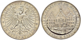 Frankfurt, Stadt. 
Gedenktaler 1863. Fürstentag. AKS 45, J. 52, Thun 147, Kahnt 172. Prachtexemplar, fast Stempelglanz